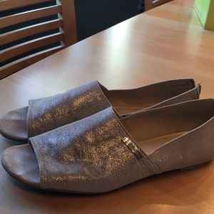 Calvin Klein peep toe flats